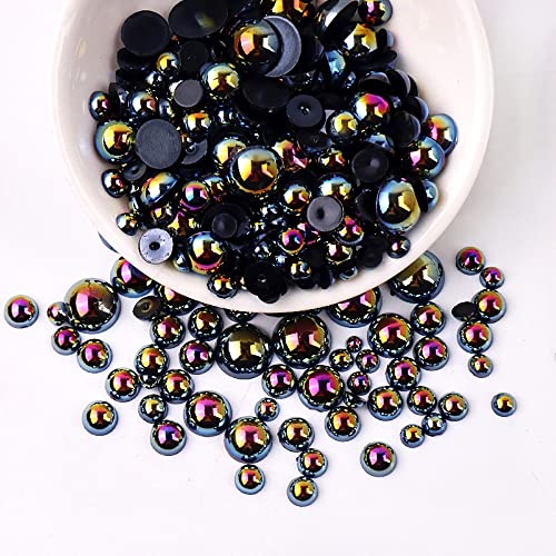 Anevous 1000 Stück Halbrunde Perlen, Flache Rücken Perlen Künstliche Lose Perlen Kunststoff Bastelperlen Halbperlen zum Basteln für DIY Schmuckherstellung, Maniküre,Schwarz 4mm Anevous 1000 Stück Halbrunde Perlen, Flache Rücken Perlen Künstliche Lose Perlen Kunststoff Bastelperlen Halbperlen zum Basteln für DIY Schmuckherstellung, Maniküre,Schwarz 4mm von Anevous