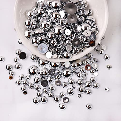 Anevous 1000 Stück Halbrunde Perlen, Flache Rücken Perlen Künstliche Lose Perlen Kunststoff Bastelperlen Halbperlen zum Basteln für DIY Schmuckherstellung, Maniküre,Silber 4mm Anevous 1000 Stück Halbrunde Perlen, Flache Rücken Perlen Künstliche Lose Perlen Kunststoff Bastelperlen Halbperlen zum Basteln für DIY Schmuckherstellung, Maniküre,Silber 4mm von Anevous