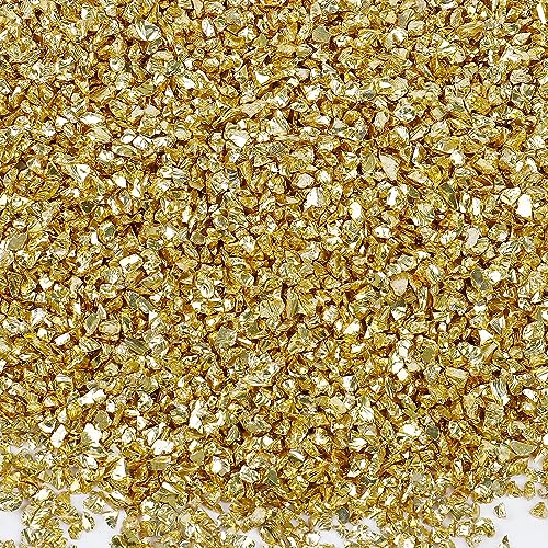 Anevous 100g Crushed Glass Chips, 1-2mm Unregelmäßiges Glitzer Glassplitter, Glitterglas Kies, Glasperlen zum Basteln für Nail Art Crafts DIY Vase Epoxidharz Schmuck Making Heimdekoration,Gold A Anevous 100g Crushed Glass Chips, 1-2mm Unregelmäßiges Glitzer Glassplitter, Glitterglas Kies, Glasperlen zum Basteln für Nail Art Crafts DIY Vase Epoxidharz Schmuck Making Heimdekoration,Gold A von Anevous