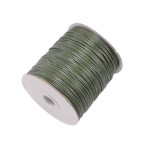 Anevous 10M x 2mm Lederschnur, Vintage Reißfeste Lederband, Gewachst Perlenschnur, Basteln Lederbänder, Lederband Kette für Armband Halskette, Schmuck, DIY Handwerk,Armeegrün von Anevous