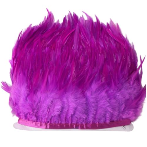 Anevous 10m Feder Fransen Borte, Feder Fringe Trim, Fransenfedern Band, Fransen Feder Trim, Fransenband für DIY Handwerk, Nähen, Schal, Kleidung Dekoration,Traubenviolett von Anevous