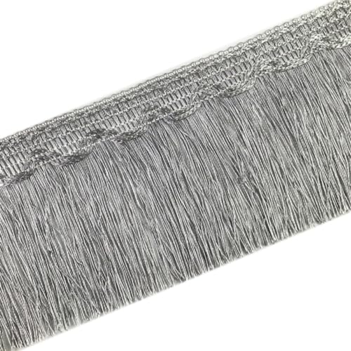 Anevous 11 m Quaste Seidig Fransen Fransenborte, 10cm Breite Dekoborte Fransenband, Quaste Fransen Borten Bänder, Kostüm Quaste trimmen für DIY Basteln Nähen Kostüme Vorhänge Dekoration,Grau Anevous 11 m Quaste Seidig Fransen Fransenborte, 10cm Breite Dekoborte Fransenband, Quaste Fransen Borten Bänder, Kostüm Quaste trimmen für DIY Basteln Nähen Kostüme Vorhänge Dekoration,Grau von Anevous