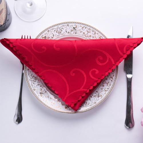 Anevous 12 Stück 48x48cm Jacquard Stoffservietten, Damast Muster Servietten, Weich Waschbare Serviette, Wiederverwendbare Stoffservietten für Familienessen Hochzeiten Partys Restaurant,Rot Anevous 12 Stück 48x48cm Jacquard Stoffservietten, Damast Muster Servietten, Weich Waschbare Serviette, Wiederverwendbare Stoffservietten für Familienessen Hochzeiten Partys Restaurant,Rot von Anevous