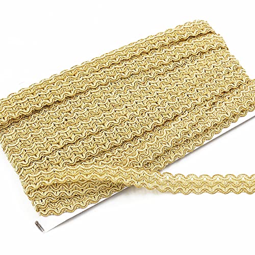 Anevous 12m 1,5 cm Gewebte Borte, S-Förmige Wellen Spitze zum Nähen, Dekorative Goldkante Borte, Zopfborte Band für DIY Basteln Hochzeit Kostüm Vorhang Schonbezug,Gold Anevous 12m 1,5 cm Gewebte Borte, S-Förmige Wellen Spitze zum Nähen, Dekorative Goldkante Borte, Zopfborte Band für DIY Basteln Hochzeit Kostüm Vorhang Schonbezug,Gold von Anevous