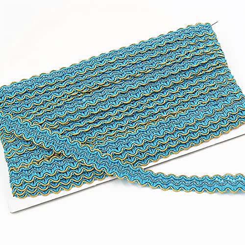 Anevous 12m 1,5 cm Gewebte Borte, S-Förmige Wellen Spitze zum Nähen, Dekorative Goldkante Borte, Zopfborte Band für DIY Basteln Hochzeit Kostüm Vorhang Schonbezug,Himmelblau Anevous 12m 1,5 cm Gewebte Borte, S-Förmige Wellen Spitze zum Nähen, Dekorative Goldkante Borte, Zopfborte Band für DIY Basteln Hochzeit Kostüm Vorhang Schonbezug,Himmelblau von Anevous