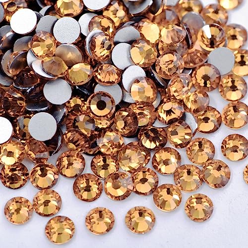Anevous 1440pcs Kristalle Flacher Strasssteine, Glas Glitzersteine, Runde Diamant zum Basteln, Hotfix Kristall Rhinestones für Nagelkunst Kleidung Schuhe DIY Handwerk Geschenk,Gelb 3.7mm von Anevous