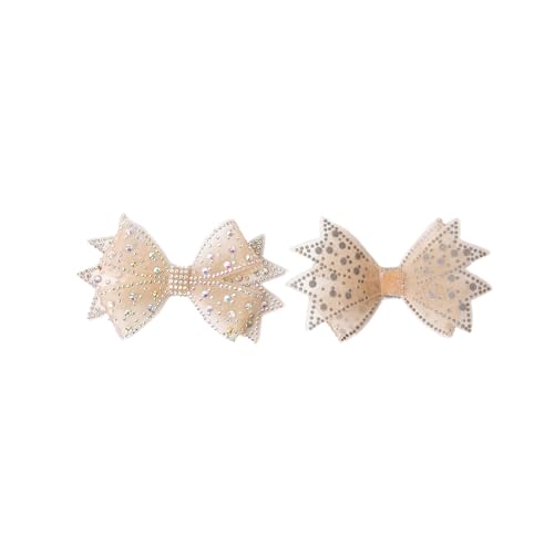 Anevous 2 Stück Schleife Strass Patches,Glitzer Schleife Aufnäher,Aufbügeln Kristall Bling Schleifenknoten,Applikation für Kleidung Jeans Taschen Jacken Hüte Schuhe DIY Kunsthandwerk,Gold von Anevous