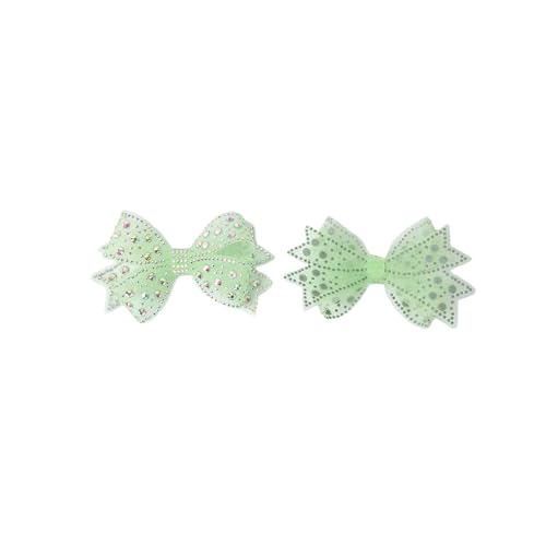 Anevous 2 Stück Schleife Strass Patches,Glitzer Schleife Aufnäher,Aufbügeln Kristall Bling Schleifenknoten,Applikation für Kleidung Jeans Taschen Jacken Hüte Schuhe DIY Kunsthandwerk,Hellgrün von Anevous