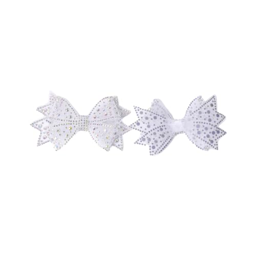 Anevous 2 Stück Schleife Strass Patches,Glitzer Schleife Aufnäher,Aufbügeln Kristall Bling Schleifenknoten,Applikation für Kleidung Jeans Taschen Jacken Hüte Schuhe DIY Kunsthandwerk,Weiß von Anevous