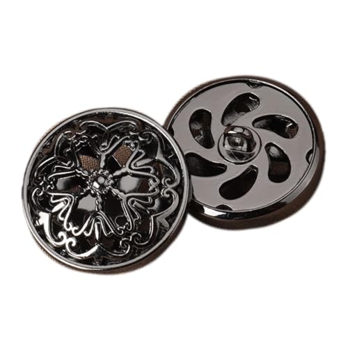 Anevous 20 Stück Metallknöpfe,Ersatz Knöpfe,Jeansknöpfe,Vintage Hemdknöpfe,Metall Hosenknöpfe,Blume Runde Buttons zum Nähen,DIY Basteln,Hosen,Dekorationen,Schwarz,22mm von Anevous