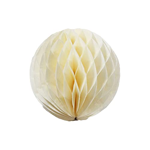 Anevous 20er Papier Pompoms Deko, Papier Wabenball Dekoration, Seidenpapier Wabenbälle Set Dekorpapier Wabenbäll, Pompoms Basteln für Geburtstag Hochzeitsfest Baby Dusche, Party Dekoration,Beige von Anevous