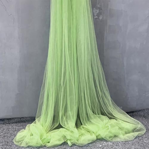 Anevous 20m x 150cm Tüllstoff zum Nähen, Soft Tüll Stoffe Meterware, Netzstoff Dekostoff zum Dekorieren, Tülldekostoff Drapierstoff für Hochzeit Vorhänge Kleid Tüllrock Torbogen Zeremonie Deko,Grün A von Anevous