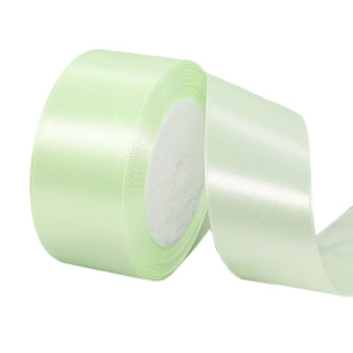 Anevous 22m x 4cm Schleifenband,Satinband,Polyesterband,Seidenband,Hochzeitsautoband,Dekoband,Geschenkband,Bänder zum Basteln,Feiern,Geburtstag,Haarschleifen,Taufe,Hochzeit Deko,Hellgrün von Anevous