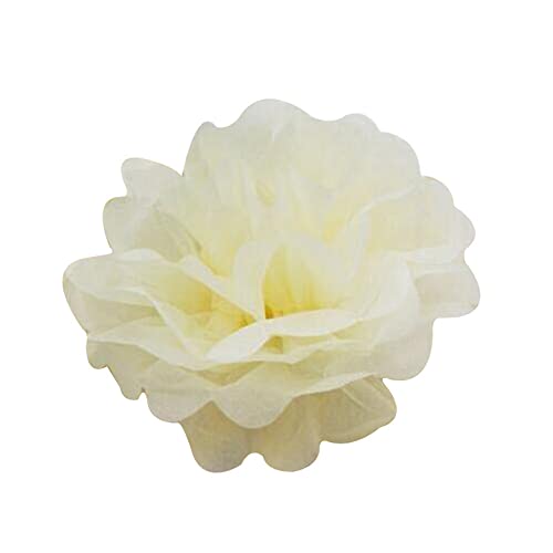 Anevous 24 Stück Deko Seidenpapier Pompons, Dekorpapier Pompoms, Papier Blumen Ball, Pom Poms Dekoration Blumenball für Hochzeit Brautparty Geburtstag Party Karneval,Beige von Anevous