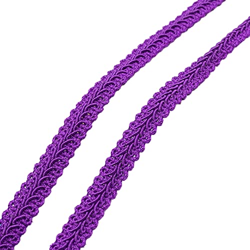 Anevous 25 Meter Geflochten Zierband, Polyester Trim Spitzenband Sewing Lace Spitzenborte Dekorativer Borte Dekoband zum Nähen für Heimwerkerhandwerk, Kostüm, Nähen, Vorhang,Dunkelviolett von Anevous