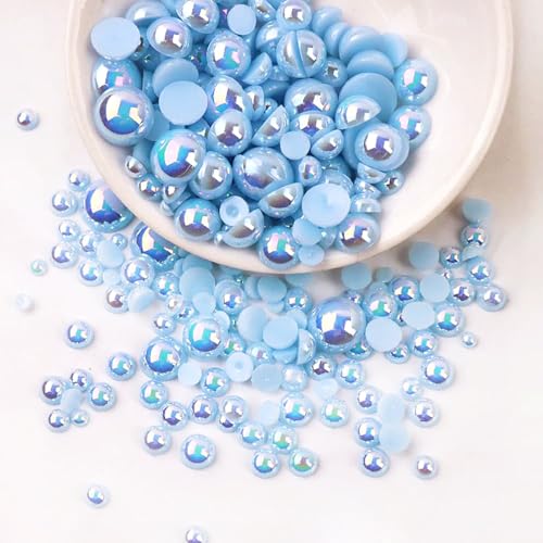 Anevous 30 Stück Halbrunde Perlen, Flache Rücken Perlen Künstliche Lose Perlen Kunststoff Bastelperlen Halbperlen zum Basteln für DIY Schmuckherstellung, Maniküre,Hellblau 10mm Anevous 30 Stück Halbrunde Perlen, Flache Rücken Perlen Künstliche Lose Perlen Kunststoff Bastelperlen Halbperlen zum Basteln für DIY Schmuckherstellung, Maniküre,Hellblau 10mm von Anevous