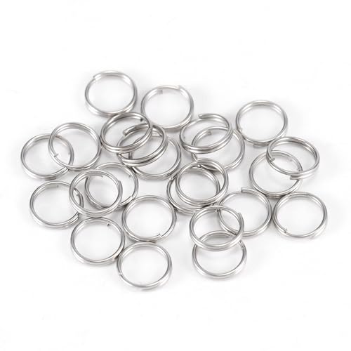 Anevous 30 Stück Schlüsselringe Schlüsselanhänger mit Spaltringe, Runde Metallringe Schlüsselringe, Schlüsselring Verbindungsstücke für DIY Schlüssel Ringe Halsketten, Armbänder, Basteln,Weiß 20mm von Anevous