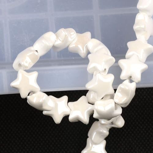 Anevous 30 Stück Sternform Keramik Perlen, 14mm Stern Bastelperlenn, Perlen für Armbänder, Keramikperlen zum Basteln für DIY Halsketten Armbänder Ketten Schmuckherstellung,Weiß Anevous 30 Stück Sternform Keramik Perlen, 14mm Stern Bastelperlenn, Perlen für Armbänder, Keramikperlen zum Basteln für DIY Halsketten Armbänder Ketten Schmuckherstellung,Weiß von Anevous