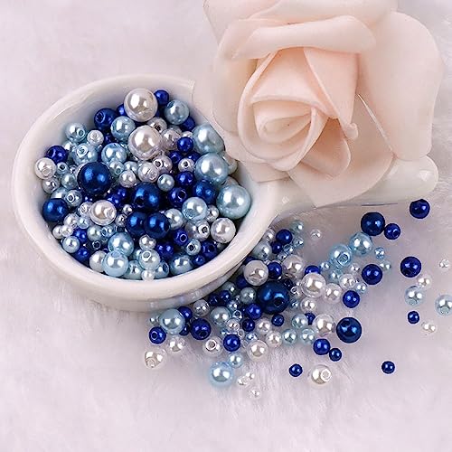 Anevous 300 Stück Runde Kunstperlen, 3-8 mm Lose Perlen zum Auffädeln met Loch, Zwischenperlen, Rundperlen für Basteln Schmuckherstellung, DIY Armbänder Ketten Halsketten Schmuck Ohrring,Weiß Blau Anevous 300 Stück Runde Kunstperlen, 3-8 mm Lose Perlen zum Auffädeln met Loch, Zwischenperlen, Rundperlen für Basteln Schmuckherstellung, DIY Armbänder Ketten Halsketten Schmuck Ohrring,Weiß Blau von Anevous