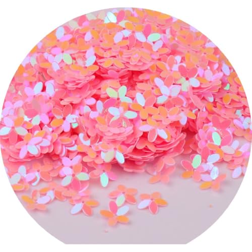 Anevous 300PCS Pailletten zum Basteln,Lose Pailletten,Five-Petal Flower Sequins,Glitzer Spangles Set für Nähen,Aufkleben,Auffädeln,DIY Handwerk,10mm,Rosa A von Anevous