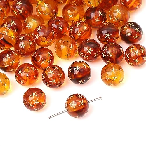 Anevous 35 Stück Bernstein Perlen, Acryl Perlen zum Auffädeln Lose Bernstein Perlen mit Loch zum Schmuck, Golden Bastelnperlen, Armbandperlen für Schmuckherstellung,Sternperlen 10mm Anevous 35 Stück Bernstein Perlen, Acryl Perlen zum Auffädeln Lose Bernstein Perlen mit Loch zum Schmuck, Golden Bastelnperlen, Armbandperlen für Schmuckherstellung,Sternperlen 10mm von Anevous