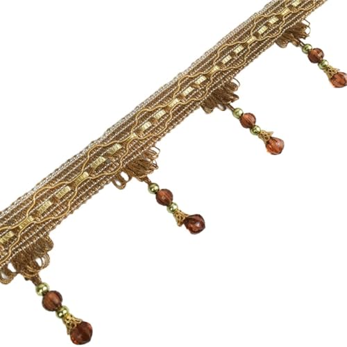 Anevous 3m x 7.5cm Borte mit Quasten,Geflochtene Perlenbesatz,Hängende Kugelquaste,Fransenband,Quaste Trim Fransen,Stoffband zum Nähen,Vorhang,Tisch,Hochzeit,Kleidung Dekoration,Dunkelbraun Anevous 3m x 7.5cm Borte mit Quasten,Geflochtene Perlenbesatz,Hängende Kugelquaste,Fransenband,Quaste Trim Fransen,Stoffband zum Nähen,Vorhang,Tisch,Hochzeit,Kleidung Dekoration,Dunkelbraun von Anevous