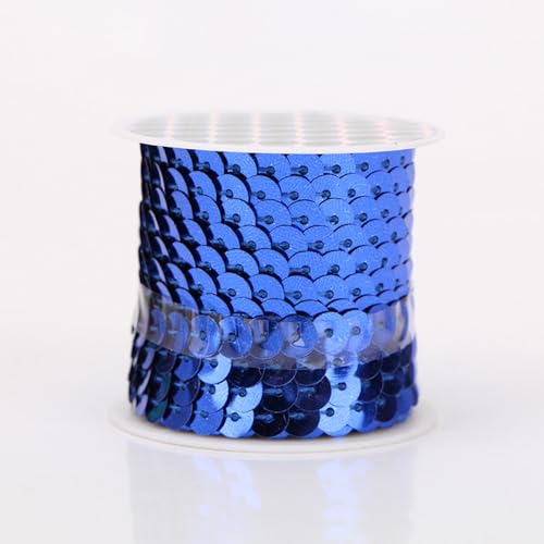 Anevous 4,5m Glitzer Paillettenband,6mm Breite,Bling Pailletten Trim Bänder,Paillettenbesatz,Paillettenborte für DIY Basteln,Schmuck,Nähen,Ornament,Kleider,Verschönerung,Kostüm,Königsblau von Anevous