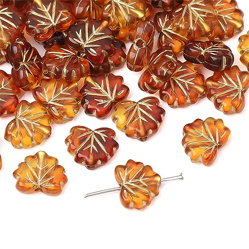 Anevous 45 Stück Bernstein Perlen, Acryl Perlen zum Auffädeln Lose Bernstein Perlen mit Loch zum Schmuck, Golden Bastelnperlen, Armbandperlen für Schmuckherstellung,Blätter 13x10mm Anevous 45 Stück Bernstein Perlen, Acryl Perlen zum Auffädeln Lose Bernstein Perlen mit Loch zum Schmuck, Golden Bastelnperlen, Armbandperlen für Schmuckherstellung,Blätter 13x10mm von Anevous