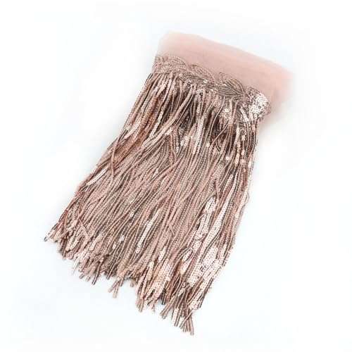 Anevous 5 Yard Pailletten Fransen Besatz,20cm Breite Fransenborte,Pailletten Quastenbesatz,Fransenband,Dekoborte,Trimmen,Dekoband,Trim für Kleidung DIY Basteln Tanzkostüm Nähen,Champagner Anevous 5 Yard Pailletten Fransen Besatz,20cm Breite Fransenborte,Pailletten Quastenbesatz,Fransenband,Dekoborte,Trimmen,Dekoband,Trim für Kleidung DIY Basteln Tanzkostüm Nähen,Champagner von Anevous