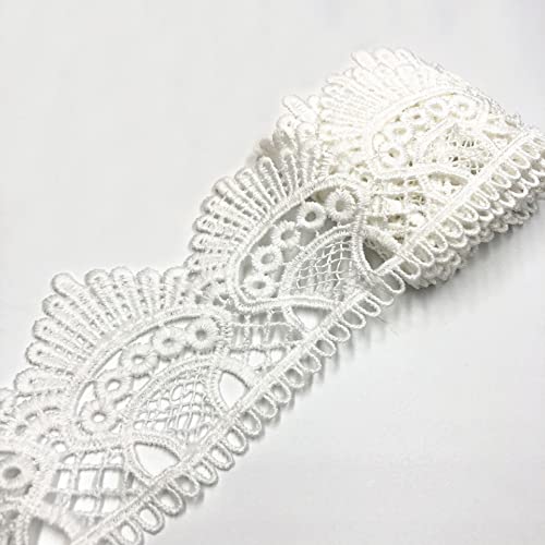 Anevous 5 Yards 6,5 cm Vintage Spitzenband, Spitzenborte Häkel-Borte, Spitzenbesatz Dekoband, Zierborte Bänder zum Nähen, Lace Spitzenstoff Bortenband für DIY Handwerk Kleidung, Unterwäsche Deko,Weiß Anevous 5 Yards 6,5 cm Vintage Spitzenband, Spitzenborte Häkel-Borte, Spitzenbesatz Dekoband, Zierborte Bänder zum Nähen, Lace Spitzenstoff Bortenband für DIY Handwerk Kleidung, Unterwäsche Deko,Weiß von Anevous