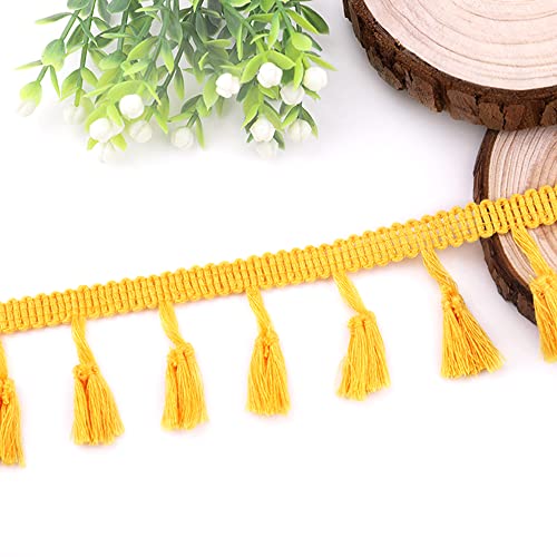Anevous 5 Yards Quaste Spitzenband 4 cm Quastenborte Band zum Nähen Spitze Borte Quastenband, Fransenborte Quaste Trimmen für DIY Kleidung, Vorhang Tischdecke Dekorieren,Gelb Anevous 5 Yards Quaste Spitzenband 4 cm Quastenborte Band zum Nähen Spitze Borte Quastenband, Fransenborte Quaste Trimmen für DIY Kleidung, Vorhang Tischdecke Dekorieren,Gelb von Anevous