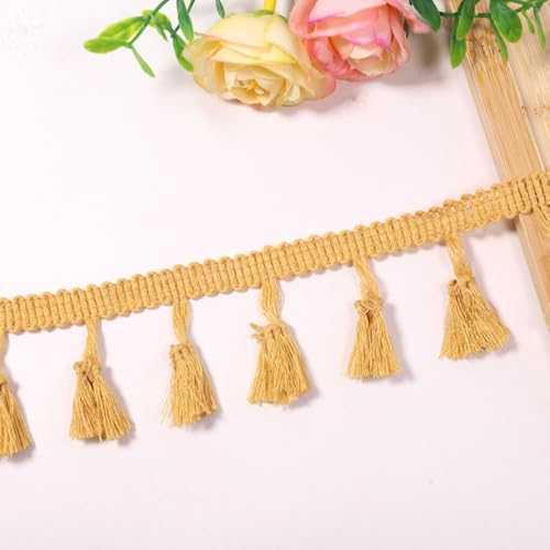 Anevous 5 Yards Quaste Spitzenband 4 cm Quastenborte Band zum Nähen Spitze Borte Quastenband, Fransenborte Quaste Trimmen für DIY Kleidung, Vorhang Tischdecke Dekorieren,Hellgelb A Anevous 5 Yards Quaste Spitzenband 4 cm Quastenborte Band zum Nähen Spitze Borte Quastenband, Fransenborte Quaste Trimmen für DIY Kleidung, Vorhang Tischdecke Dekorieren,Hellgelb A von Anevous