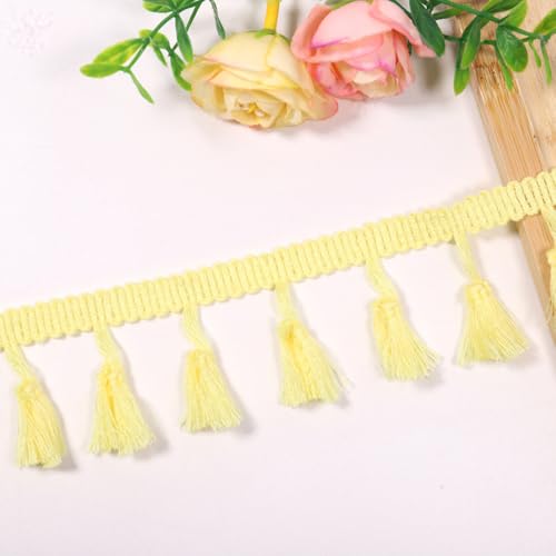 Anevous 5 Yards Quaste Spitzenband 4 cm Quastenborte Band zum Nähen Spitze Borte Quastenband, Fransenborte Quaste Trimmen für DIY Kleidung, Vorhang Tischdecke Dekorieren,Hellgelb Anevous 5 Yards Quaste Spitzenband 4 cm Quastenborte Band zum Nähen Spitze Borte Quastenband, Fransenborte Quaste Trimmen für DIY Kleidung, Vorhang Tischdecke Dekorieren,Hellgelb von Anevous