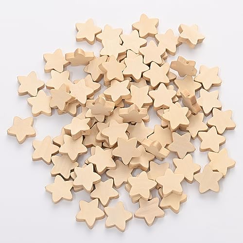 Anevous 50 Stück Fünfzackiger Stern, Holzperlen zum Auffädeln, Stern Holz Lose Perlen Holz Lose Spacer Perlen Holzperlen Zubehör für DIY Schmuck Handwerk, Armband Schmuck Herstellung,Holzfarbe 20mm Anevous 50 Stück Fünfzackiger Stern, Holzperlen zum Auffädeln, Stern Holz Lose Perlen Holz Lose Spacer Perlen Holzperlen Zubehör für DIY Schmuck Handwerk, Armband Schmuck Herstellung,Holzfarbe 20mm von Anevous
