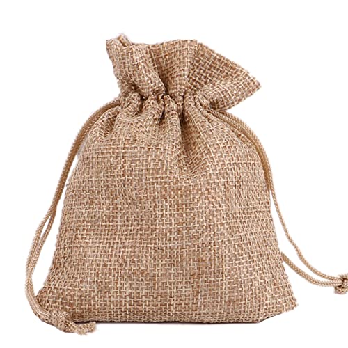 Anevous 50 Stück Jutesäckchen, 15x20cm Stoffbeutel aus Baumwolle, Leinensäckchen zum Geschenktüten, Sackleinen Taschen mit Kordelzug, Stoffsäckchen für Party Hochzeiten Schmuck,Natur von Anevous