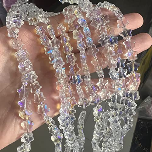 Anevous 50 Stück Stern Glaskristallperlen, 8mm Fünfzackige Stern Zwischenperlen, Perlen zum Auffädeln, Glitzerperlen für Basteln Schmuckherstellung, DIY Armbänder Ketten Halskette Ohrring,Bunt B von Anevous
