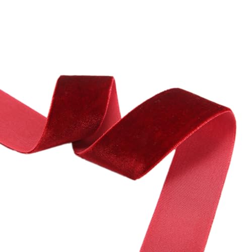 Anevous 50 Yards Samtband 6mm Dekoration Geschenkband, Samt Schleifenband, Samtbänder Dekoband für DIY Verpackung von Geschenken Hochzeit Geburtstag Weihnachten,Rot von Anevous