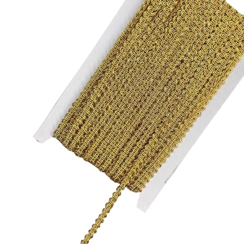 Anevous 5m 0.5cm Gewebte Borte Spitzenband, Kordel Handgefertigt Polyester zum Nähen, Wellen Spitzenborte Zopfborte Basteln, Dekorative Goldkante für DIY Kleidung Vorhang Schonbezug,Gold Anevous 5m 0.5cm Gewebte Borte Spitzenband, Kordel Handgefertigt Polyester zum Nähen, Wellen Spitzenborte Zopfborte Basteln, Dekorative Goldkante für DIY Kleidung Vorhang Schonbezug,Gold von Anevous