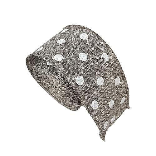 Anevous 6 M Juteband Band Rolle mit Draht, Vintage Geschenkband Sackleinen Band, Dekoband Jute Juteband für DIY Handwerk Verpackung, Weihnachten Deko, Hochzeit Party, Blumenstrauß,Gepunktet 6cmx6m Anevous 6 M Juteband Band Rolle mit Draht, Vintage Geschenkband Sackleinen Band, Dekoband Jute Juteband für DIY Handwerk Verpackung, Weihnachten Deko, Hochzeit Party, Blumenstrauß,Gepunktet 6cmx6m von Anevous