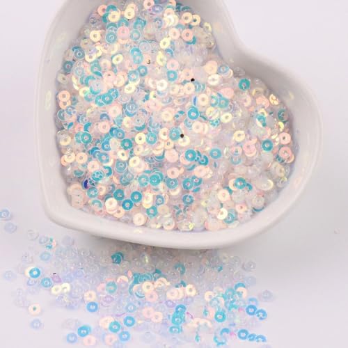 Anevous 6000 Stück Pailletten Basteln,Lose Pailletten,Round Sequins,Glitzer Spangles Set für Nähen,Aufkleben,Auffädeln,DIY Kunsthandwerk,Making Hochzeitsdekoration,Transparent,3mm von Anevous
