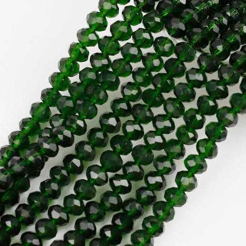 Anevous 68 Stück Glasperlen zum Auffädeln, Facettierte Perlen mit Loch, Basteln Perlen Schmuck, DIY Bastelperlen für Halskette, Armband, Schmuckherstellung Handwerk,Dunkelgrün B 10mm von Anevous