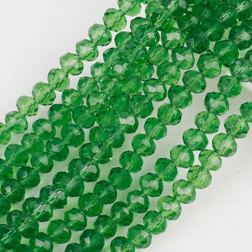 Anevous 68 Stück Glasperlen zum Auffädeln, Facettierte Perlen mit Loch, Basteln Perlen Schmuck, DIY Bastelperlen für Halskette, Armband, Schmuckherstellung Handwerk,Grün 8mm von Anevous