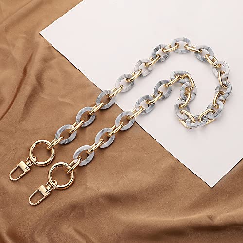 Anevous Acryl Taschenkette, Kette Riemen Schulterriemen, Ersatz Schultergurt für Taschen, Handtaschenketten für DIY Tasche Kette Frauen Handtasche Geldbörse Zubehör,Grau 120cm von Anevous