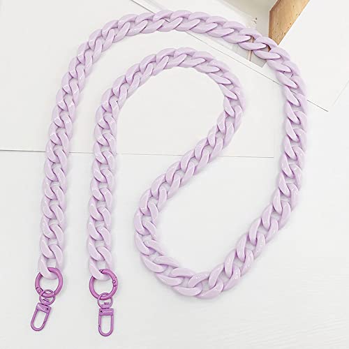 Anevous Acryl Taschenkette 120cm, Tasche Griffe Kette, Schulterriemen Kettenriemen, Flach Kette Riemen, Ersatz Trageriemen für Damen DIY Taschen Handtaschen Umhängetasche,Lila von Anevous