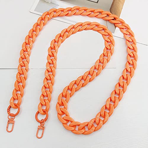 Anevous Acryl Taschenkette 120cm, Tasche Griffe Kette, Schulterriemen Kettenriemen, Flach Kette Riemen, Ersatz Trageriemen für Damen DIY Taschen Handtaschen Umhängetasche,Orange Anevous Acryl Taschenkette 120cm, Tasche Griffe Kette, Schulterriemen Kettenriemen, Flach Kette Riemen, Ersatz Trageriemen für Damen DIY Taschen Handtaschen Umhängetasche,Orange von Anevous