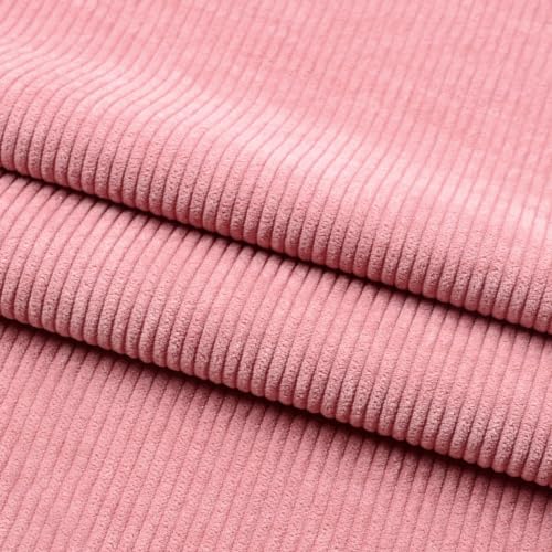 Anevous Cord Stoff, Polsterstoff, 100 X 155 cm breit, Polyesterstoff, Superweicher Breitcord Stoffe für Vorhänge, Wohnzimmer, Bekleidung, Sofakissen, Basteln, Sitzkissen, Dunkelrosa von Anevous