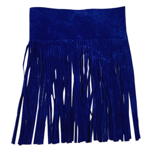 Anevous Leder Quaste Fransen Band, Quastenbesatz Geschnitten Fransenband, Schnittfranse Fransenborte für DIY Kleid Garment Apparel Nähen Basteln Verzierung Zubehör,Dunkelblau 100x30cm von Anevous