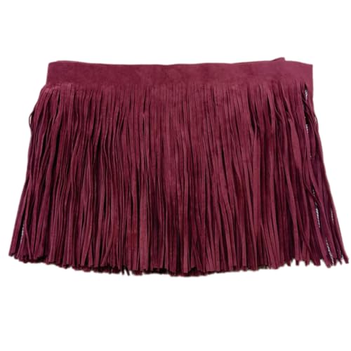 Anevous Leder Quaste Fransen Band, Quastenbesatz Geschnitten Fransenband, Schnittfranse Fransenborte für DIY Kleid Garment Apparel Nähen Basteln Verzierung Zubehör,Lila Rot 100x15cm Anevous Leder Quaste Fransen Band, Quastenbesatz Geschnitten Fransenband, Schnittfranse Fransenborte für DIY Kleid Garment Apparel Nähen Basteln Verzierung Zubehör,Lila Rot 100x15cm von Anevous
