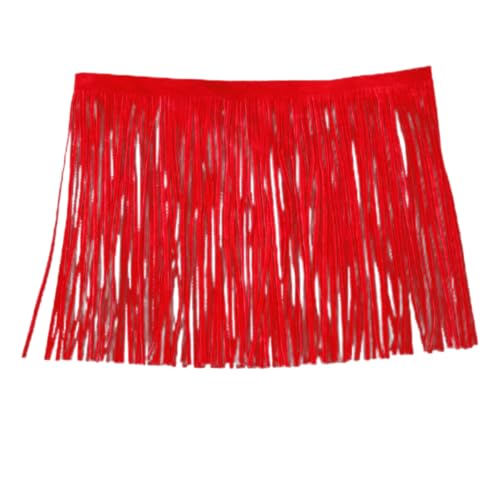 Anevous Leder Quaste Fransen Band, Quastenbesatz Geschnitten Fransenband, Schnittfranse Fransenborte für DIY Kleid Garment Apparel Nähen Basteln Verzierung Zubehör,Rot A 100x15cm von Anevous
