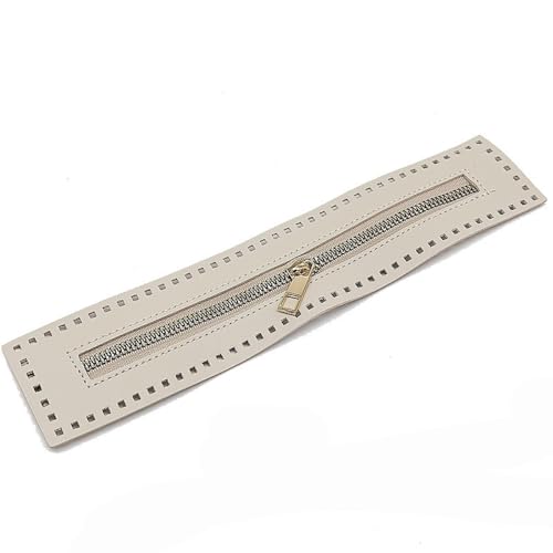 Anevous Nicht Trennbare Reißverschluss,27cm Lang,5.5cm Breit,Reißverschlüsse zum Nähen und Basteln,Leather Metall-Zipper für nähzubehör Kleidung Tasche Mäppchen Kissenbezug,Beige von Anevous